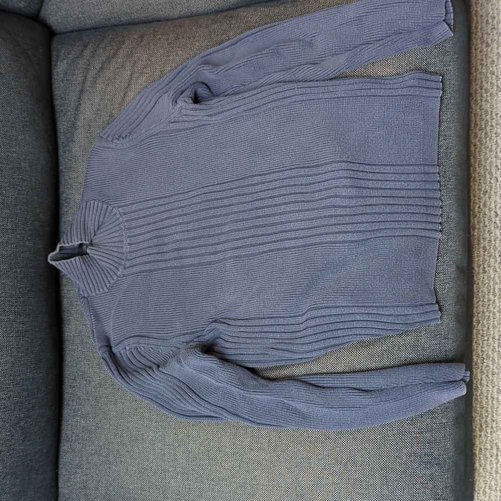 Small Blue Ribbed Fishermen Express Sweater